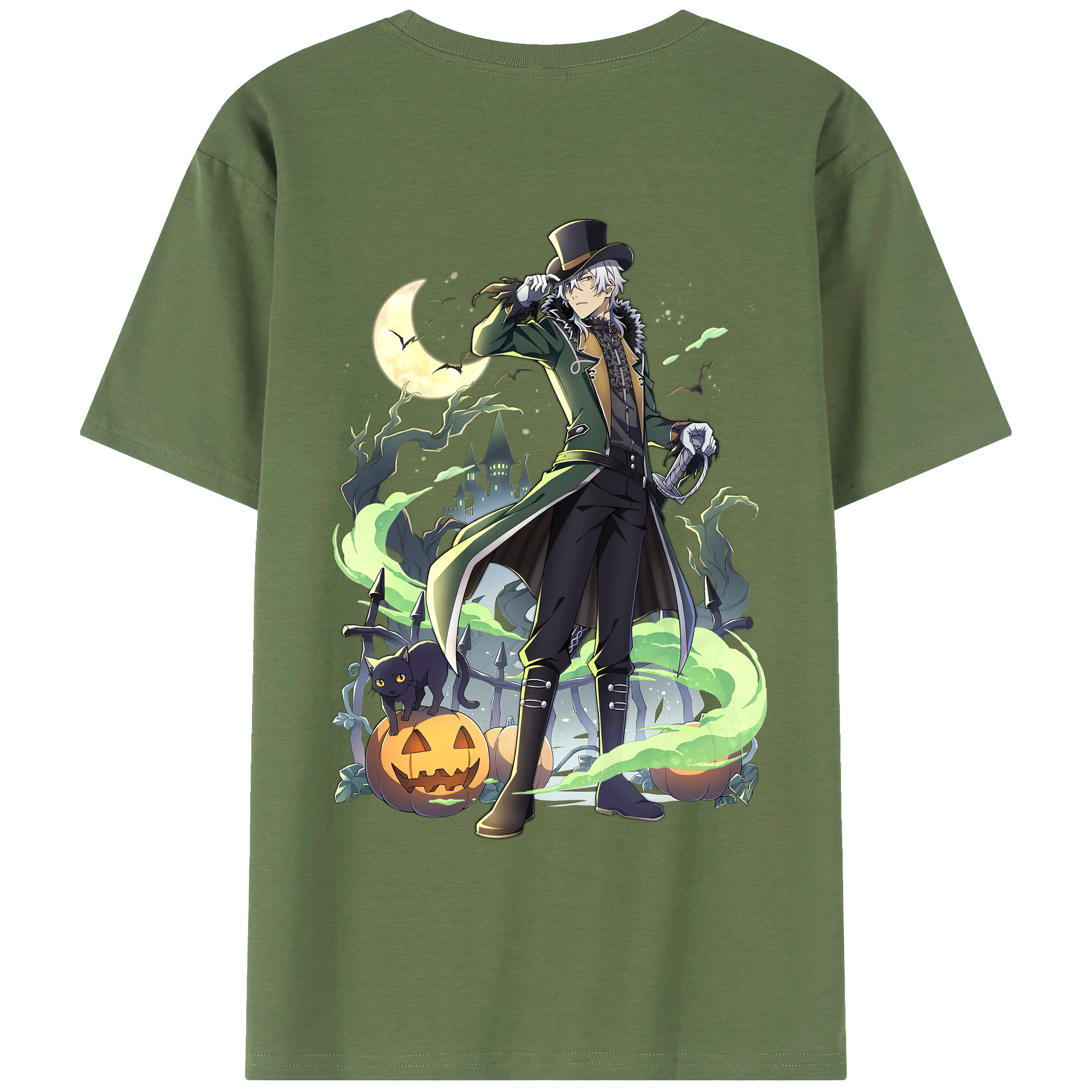 （画像用） 文豪ストレイドッグス Bungo Stray Dogs 綿100％ メンズ半袖Tシャツ（バックプリント） 通気性
